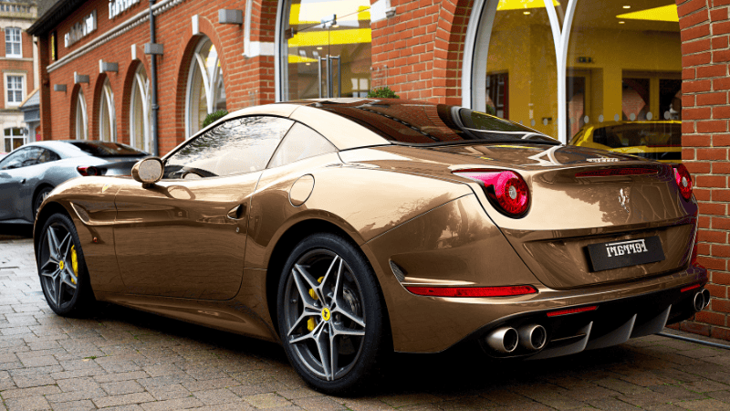 Sports car in metallic car wrap