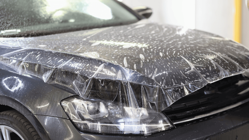 A PPF is placed on the car's hood.