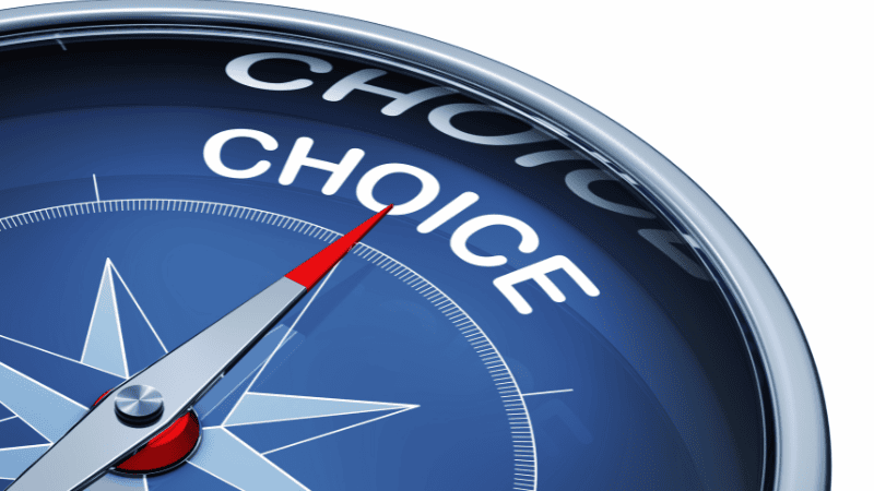 The compass points to choice.
