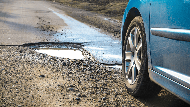 A car on gravel roads