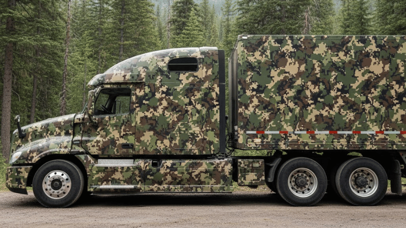 Camouflage truck wraps