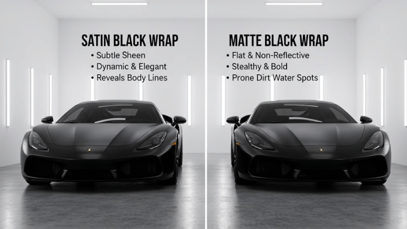 Choose Between Satin and Matte Black Wraps