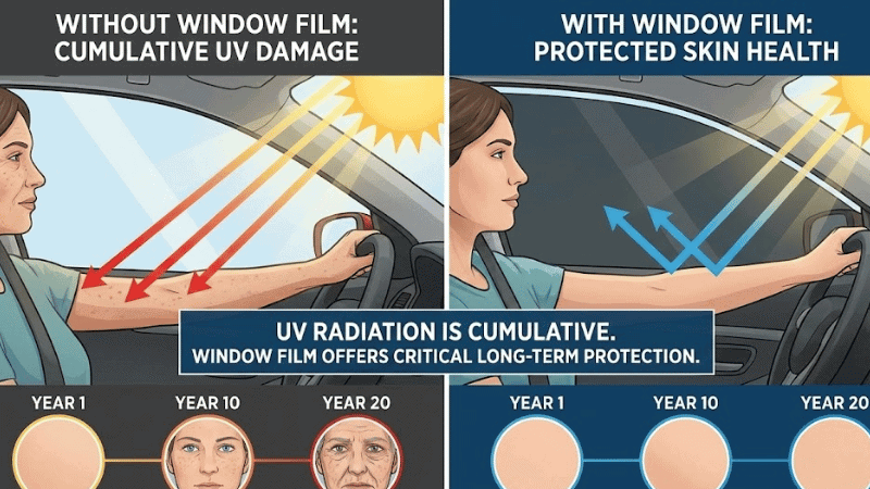 Window film offers a layer of protection for long-term skin health.