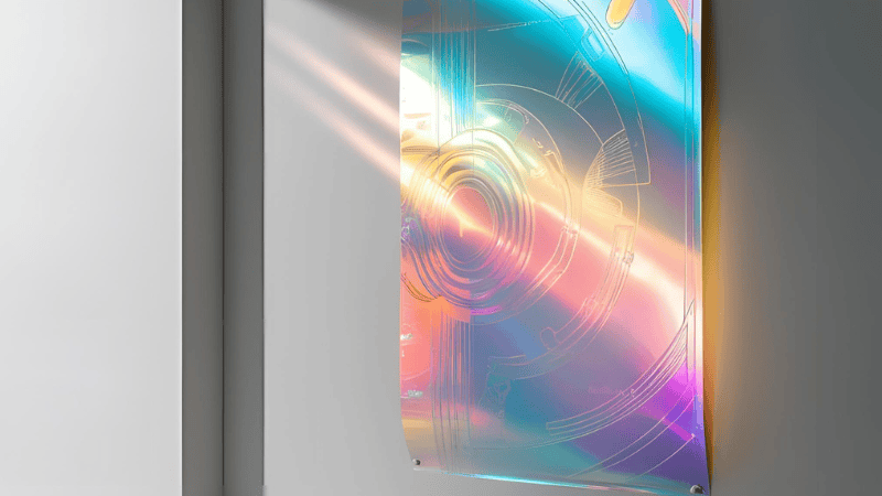 Holographic Vinyl is displayed on the wall
