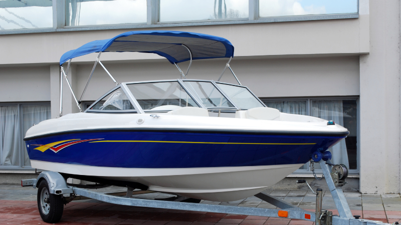 A boat in a gloss wrap