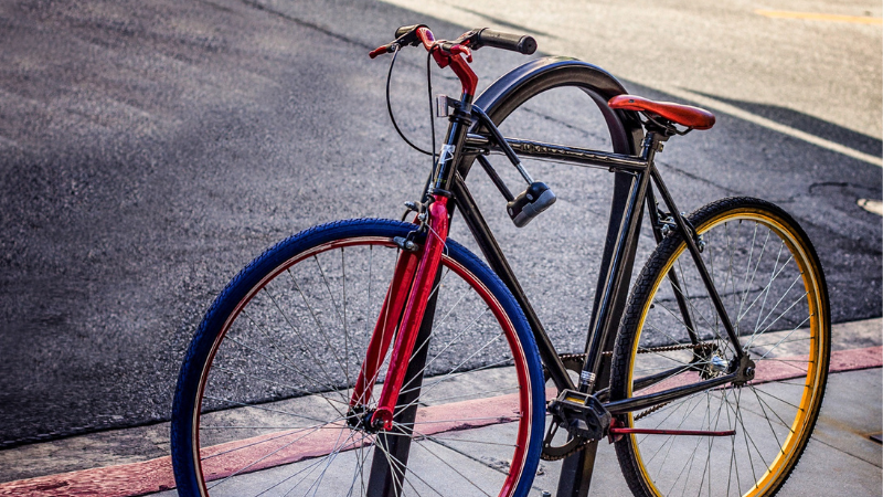 A bike with customed vinyl wraps