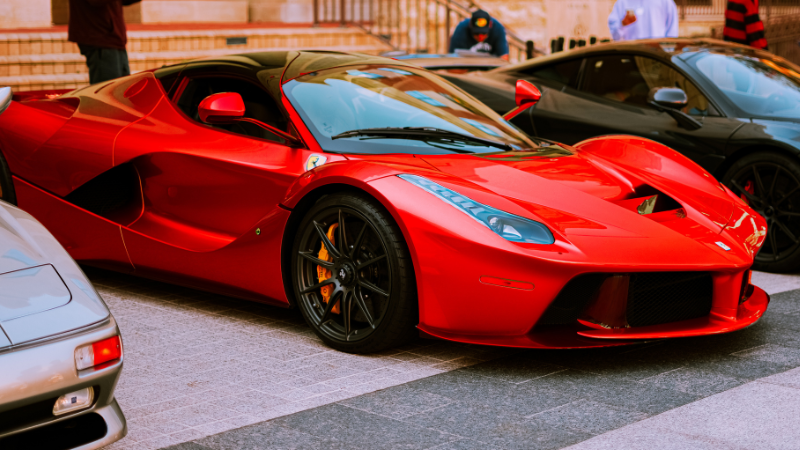 A sportcar in glossy wrap