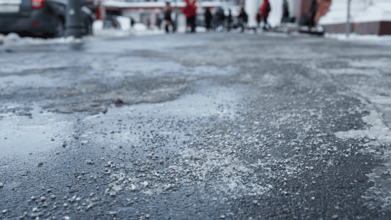 A road with lots of gravel.