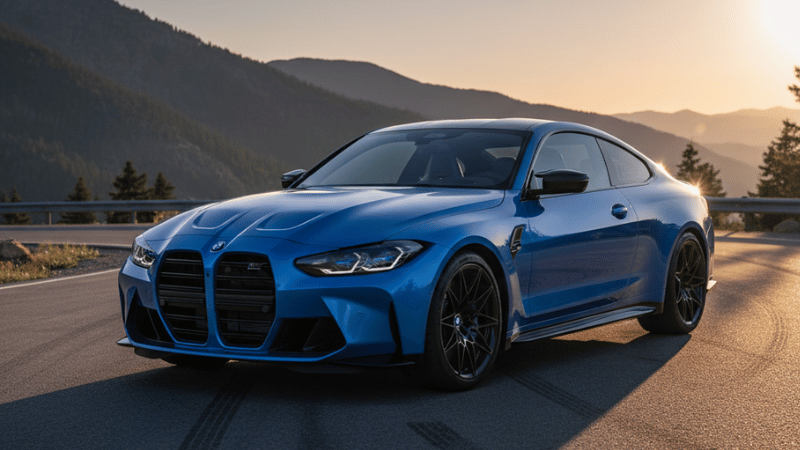 a blue bmw