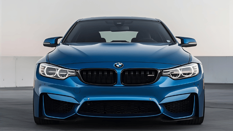 a metallic blue BWM