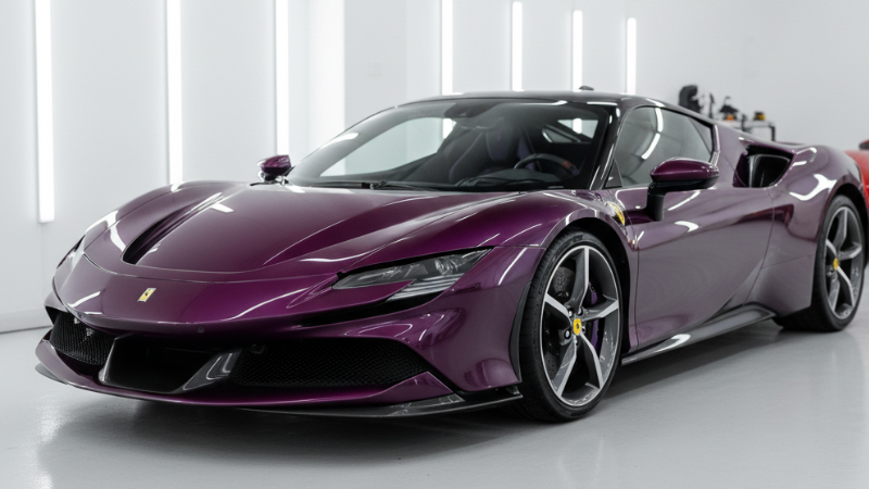 A purple Ferrari