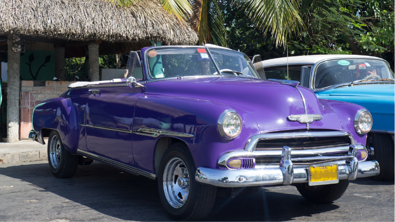 A car in purple wrap