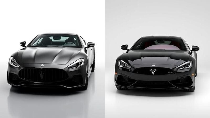 Side by side comparison of Satin and gloss vinyl wraps