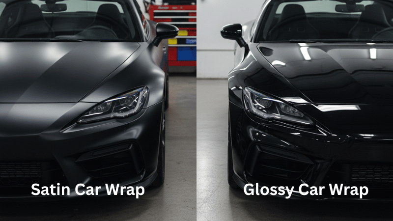 Satin car wrap vs glossy car wrap