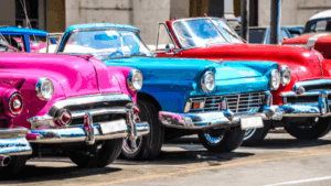 cars with different colored PPF