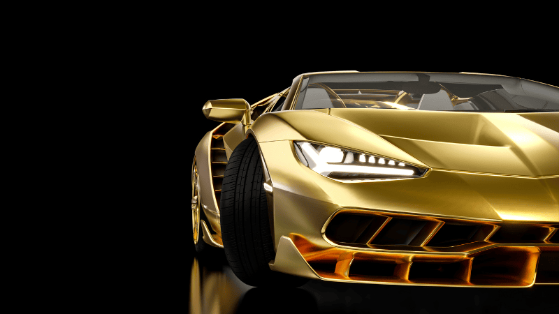car with glossy yellow PPF