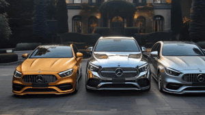 3 cars with metallic, chrome, satin car wraps