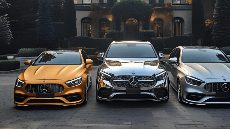 3 cars with metallic, chrome, satin car wraps