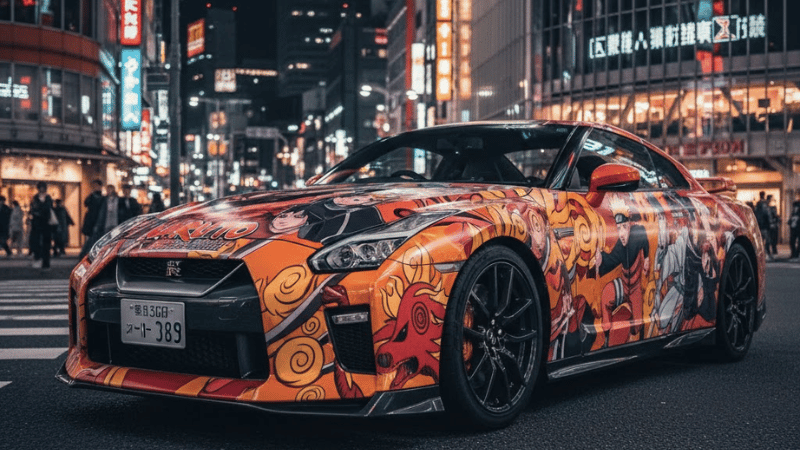 Anime car with Naruto from the series Naruto Vinyl Wrap