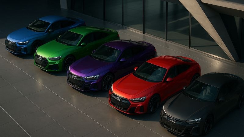 Audi cars lineup with different wraps