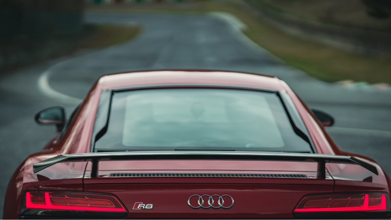 An audi in satin red wrap
