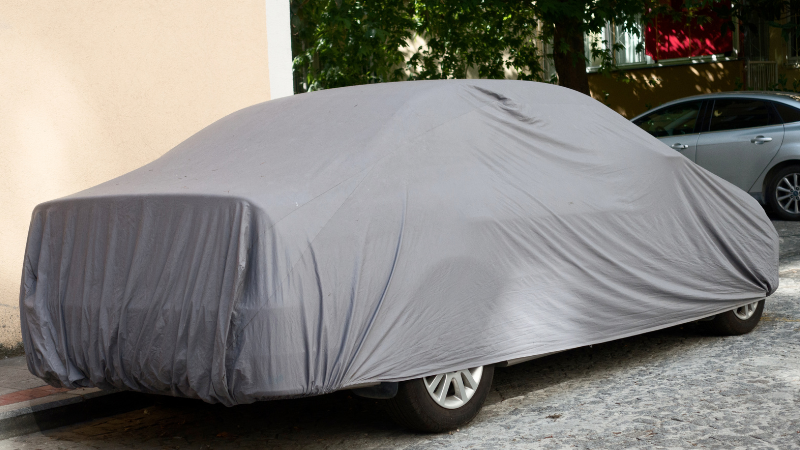 A car wrapped with Vehicle Covers