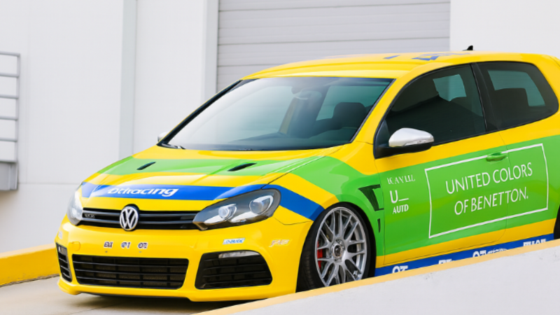 A commercial partial vehicle wrap showcasing the brand recognition