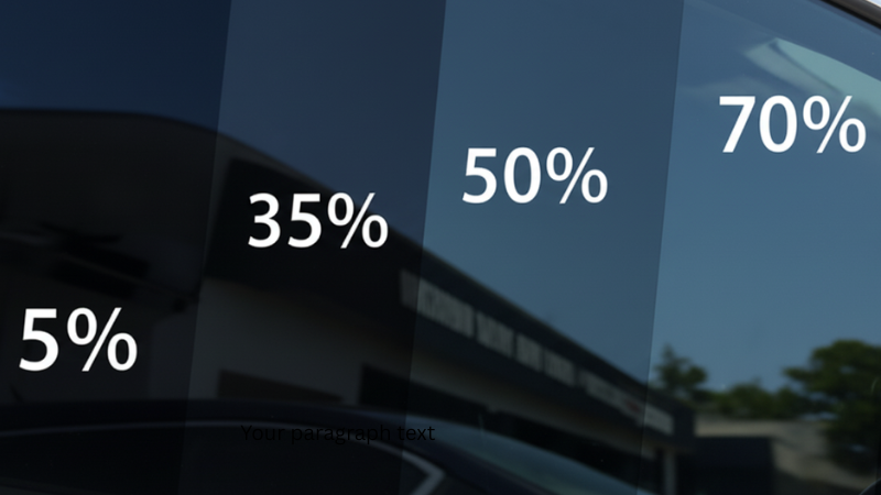 different percentages of car window tints
