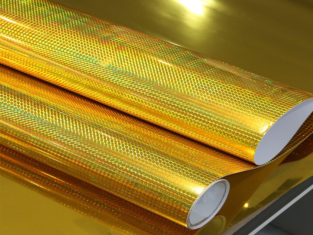 holographic square gold vinyl