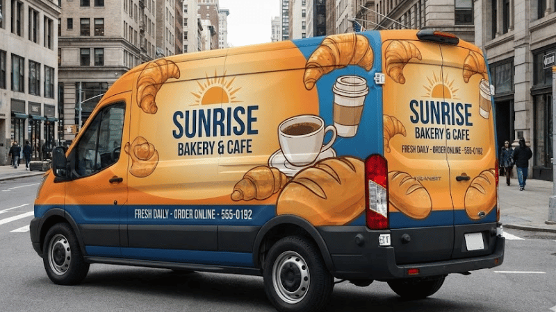 Van Wrap with advertisement
