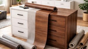 Wood vinyl wraps for furniture