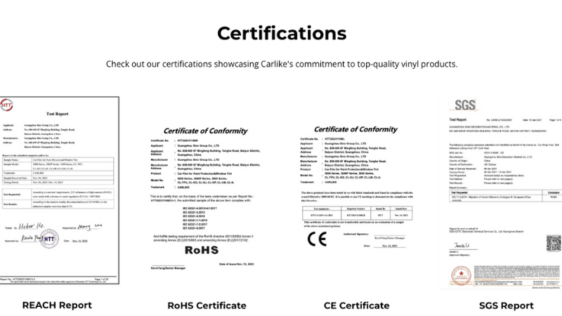 REACH Report, RoHS Certificate, CE Certificate and SGS Report of Carlike
